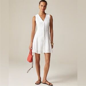 J Crew Dress 2 Linen Mini Shirtdress Ivory